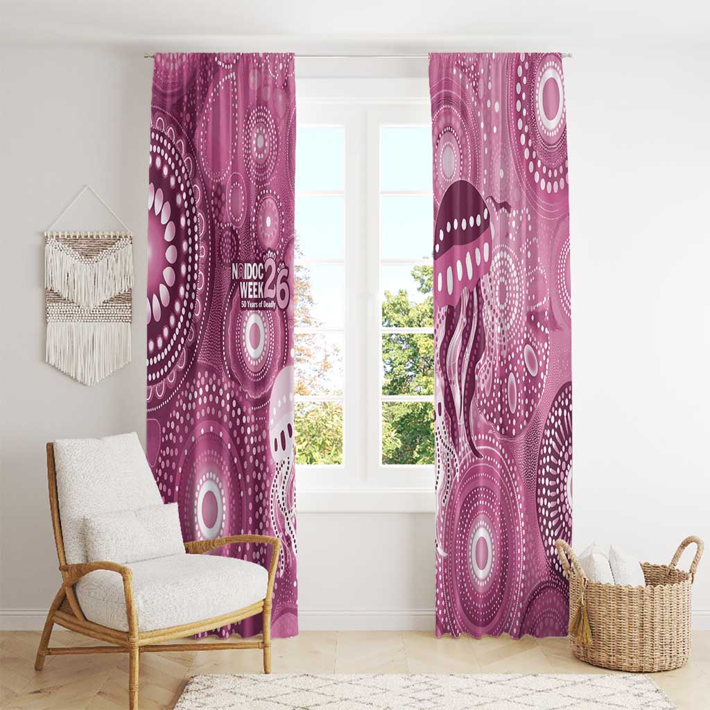 NAIDOC Deadly 50 Years Window Curtain Jellyfish Aboriginal Culture Inspired Pink