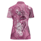 NAIDOC Deadly 50 Years Women Polo Shirt Jellyfish Aboriginal Culture Inspired Pink
