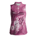 NAIDOC Deadly 50 Years Women Sleeveless Polo Shirt Jellyfish Aboriginal Culture Inspired Pink