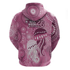 NAIDOC Deadly 50 Years Zip Hoodie Jellyfish Aboriginal Culture Inspired Pink