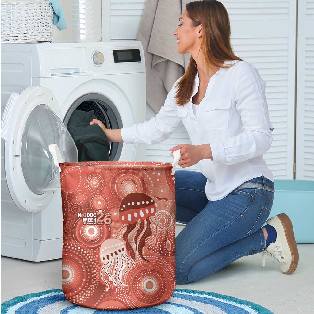 NAIDOC Deadly 50 Years Laundry Basket Jellyfish Aboriginal Culture Inspired Red