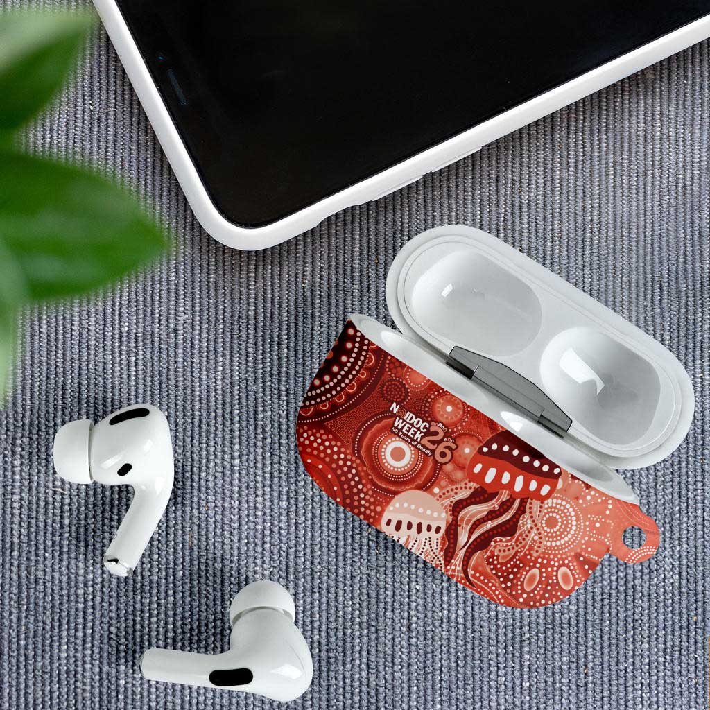 NAIDOC Deadly 50 Years AirPods Case Jellyfish Aboriginal Culture Inspired Red