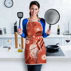 NAIDOC Deadly 50 Years Apron Jellyfish Aboriginal Culture Inspired Red