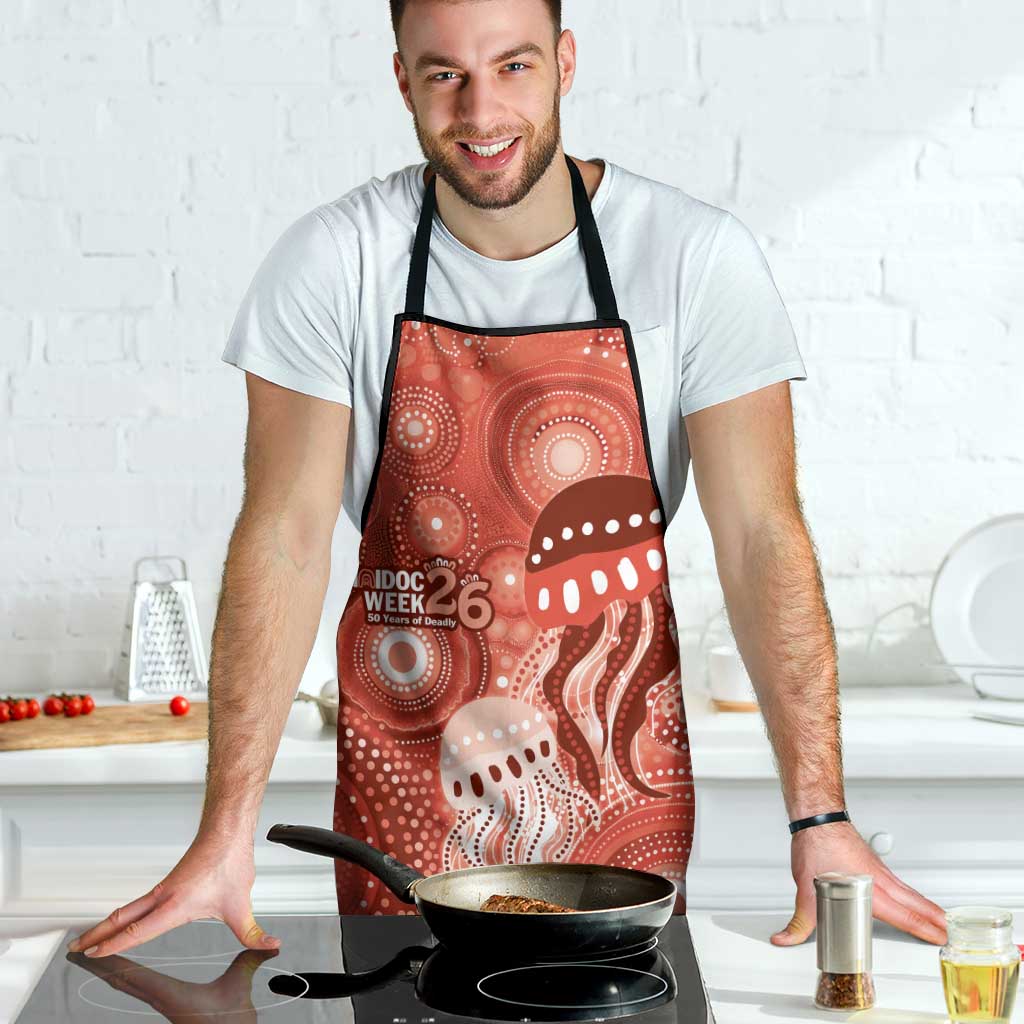 NAIDOC Deadly 50 Years Apron Jellyfish Aboriginal Culture Inspired Red