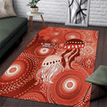 NAIDOC Deadly 50 Years Area Rug Jellyfish Aboriginal Culture Inspired Red