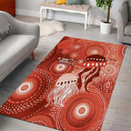 NAIDOC Deadly 50 Years Area Rug Jellyfish Aboriginal Culture Inspired Red