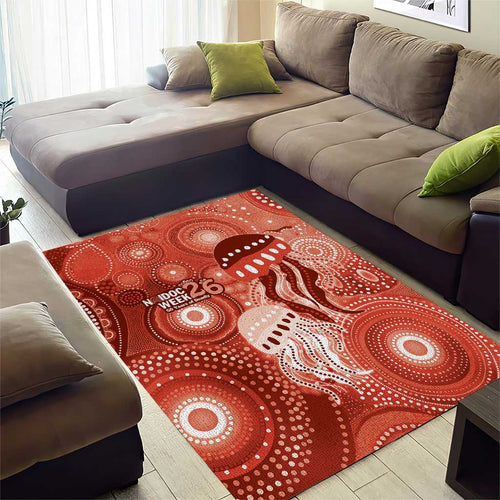 NAIDOC Deadly 50 Years Area Rug Jellyfish Aboriginal Culture Inspired Red