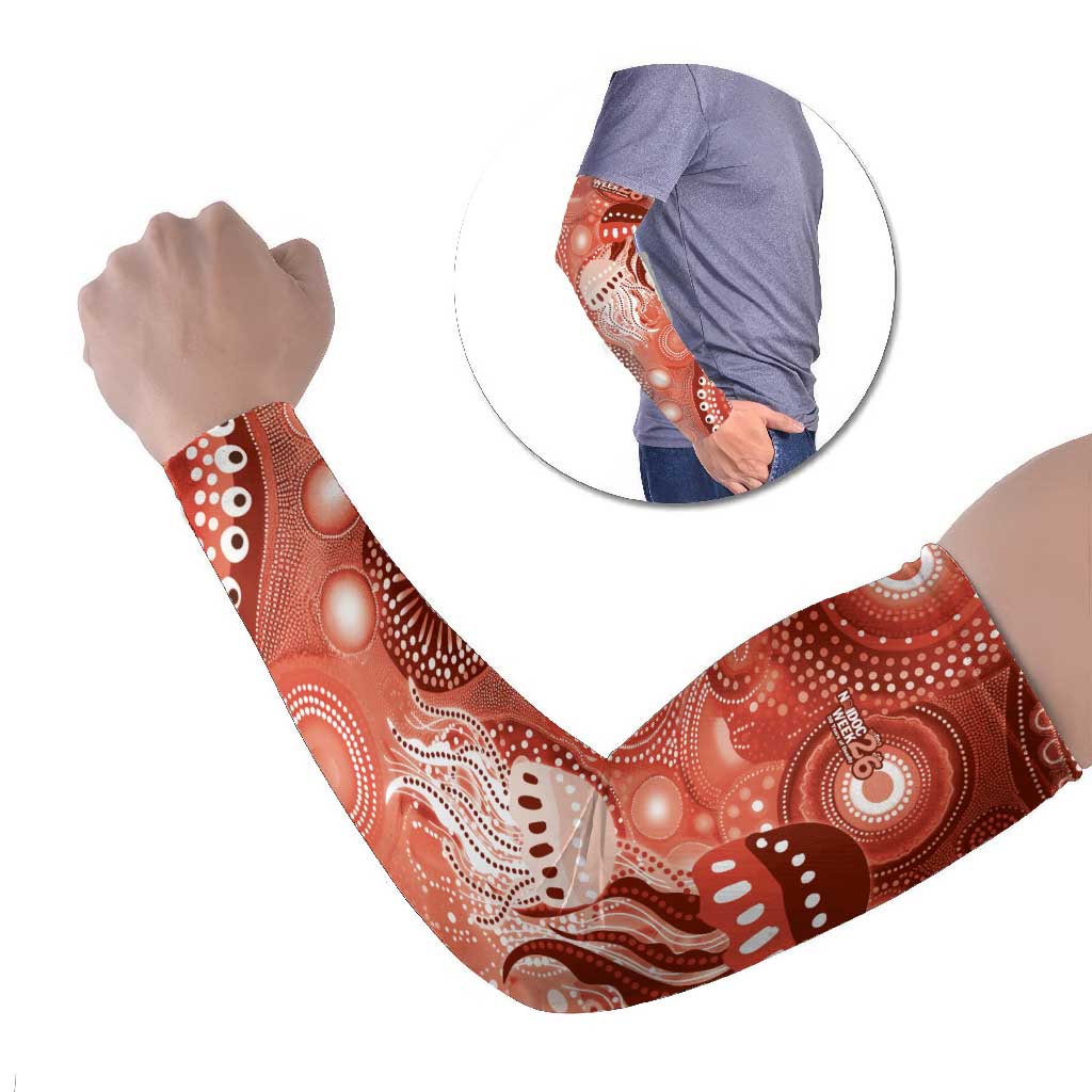 NAIDOC Deadly 50 Years Arm Sleeves Jellyfish Aboriginal Culture Inspired Red