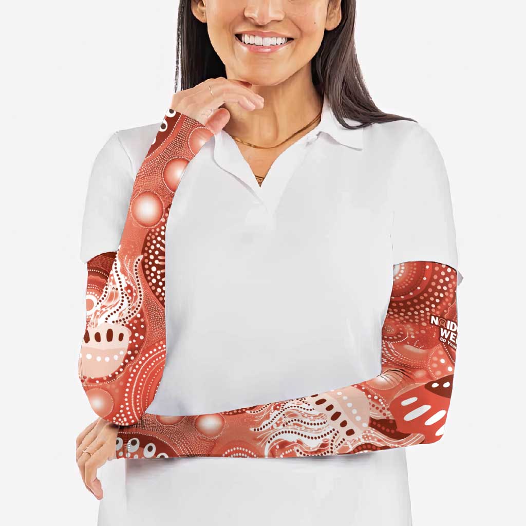 NAIDOC Deadly 50 Years Arm Sleeves Jellyfish Aboriginal Culture Inspired Red