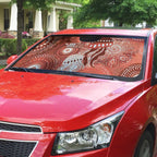 NAIDOC Deadly 50 Years Auto Sun Shade Jellyfish Aboriginal Culture Inspired Red