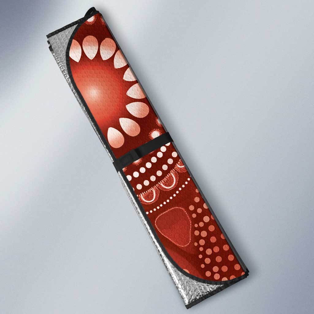 NAIDOC Deadly 50 Years Auto Sun Shade Jellyfish Aboriginal Culture Inspired Red