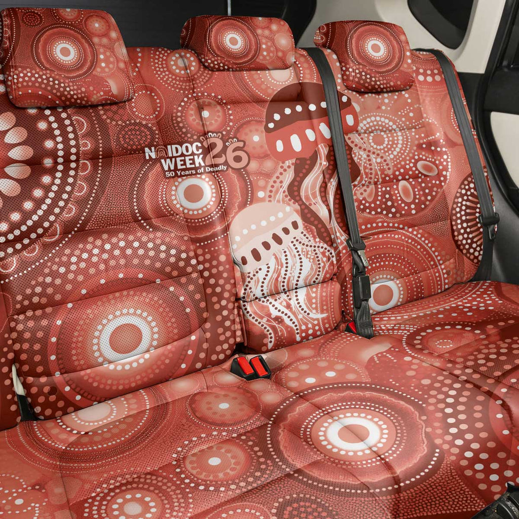 NAIDOC Deadly 50 Years Back Car Seat Cover Jellyfish Aboriginal Culture Inspired Red