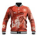 NAIDOC Deadly 50 Years Baseball Jacket Jellyfish Aboriginal Culture Inspired Red