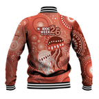 NAIDOC Deadly 50 Years Baseball Jacket Jellyfish Aboriginal Culture Inspired Red