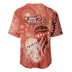 NAIDOC Deadly 50 Years Baseball Jersey Jellyfish Aboriginal Culture Inspired Red