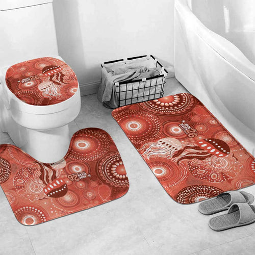 NAIDOC Deadly 50 Years Bathroom Set Jellyfish Aboriginal Culture Inspired Red