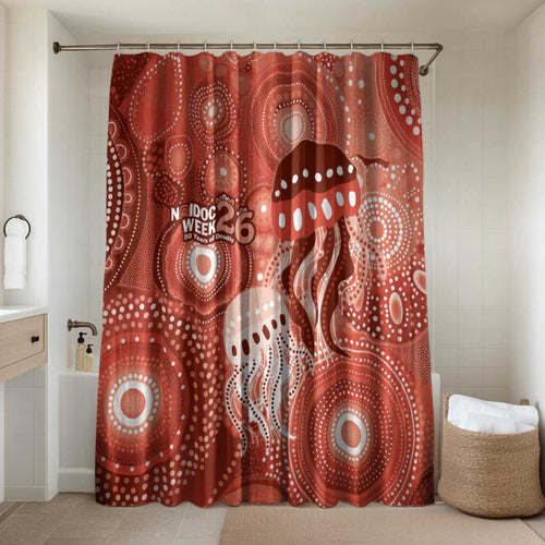 NAIDOC Deadly 50 Years Bathroom Set Jellyfish Aboriginal Culture Inspired Red