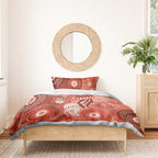 NAIDOC Deadly 50 Years Bedding Set Jellyfish Aboriginal Culture Inspired Red