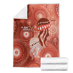 NAIDOC Deadly 50 Years Blanket Jellyfish Aboriginal Culture Inspired Red