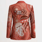 NAIDOC Deadly 50 Years Blazer Jellyfish Aboriginal Culture Inspired Red
