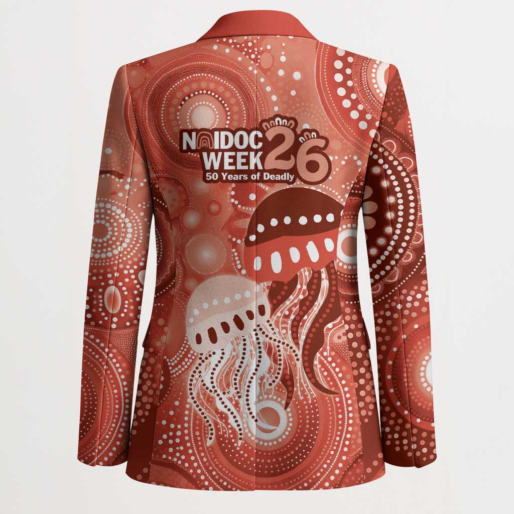 NAIDOC Deadly 50 Years Blazer Jellyfish Aboriginal Culture Inspired Red