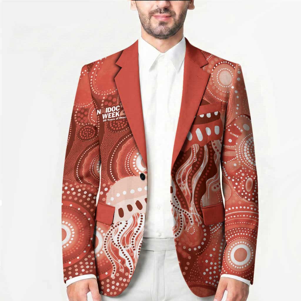 NAIDOC Deadly 50 Years Blazer Jellyfish Aboriginal Culture Inspired Red