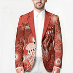NAIDOC Deadly 50 Years Blazer Jellyfish Aboriginal Culture Inspired Red