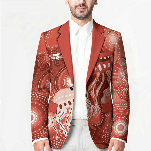 NAIDOC Deadly 50 Years Blazer Jellyfish Aboriginal Culture Inspired Red