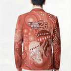 NAIDOC Deadly 50 Years Blazer Jellyfish Aboriginal Culture Inspired Red