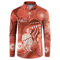 NAIDOC Deadly 50 Years Button Sweatshirt Jellyfish Aboriginal Culture Inspired Red