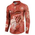 NAIDOC Deadly 50 Years Button Sweatshirt Jellyfish Aboriginal Culture Inspired Red