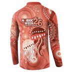 NAIDOC Deadly 50 Years Button Sweatshirt Jellyfish Aboriginal Culture Inspired Red