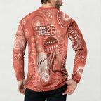 NAIDOC Deadly 50 Years Button Sweatshirt Jellyfish Aboriginal Culture Inspired Red