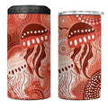 NAIDOC Deadly 50 Years 4 in 1 Can Cooler Tumbler Jellyfish Aboriginal Culture Inspired Red