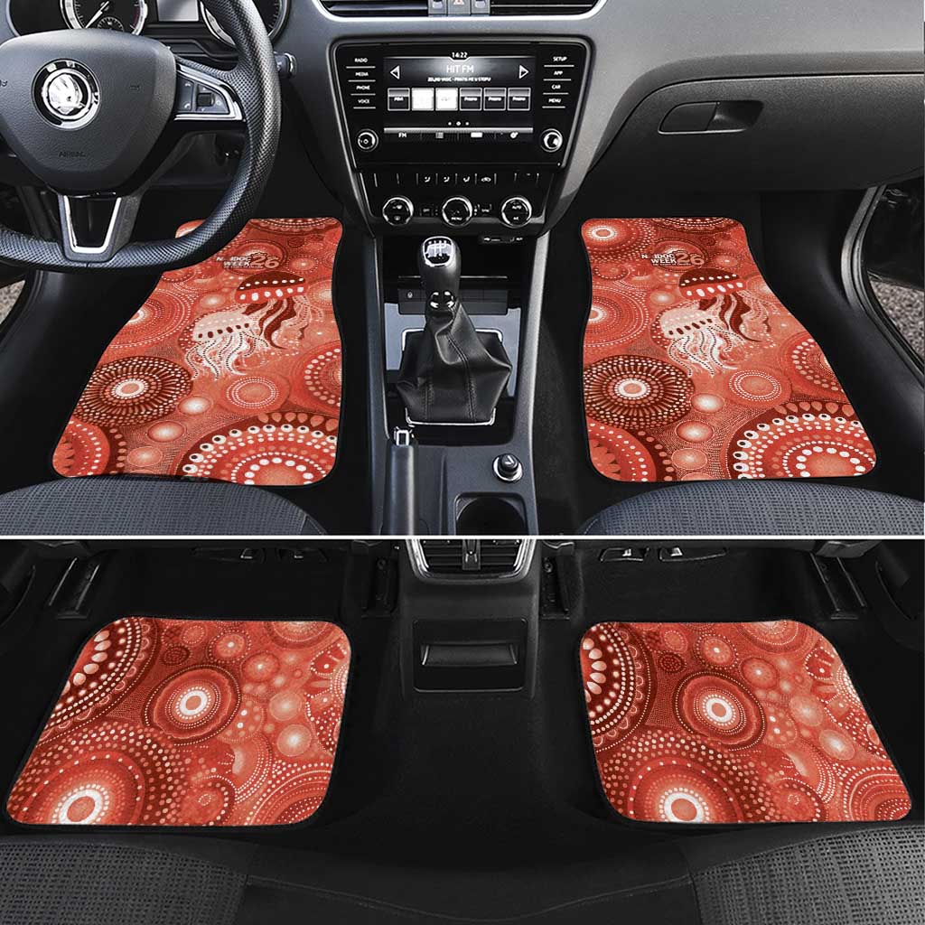 NAIDOC Deadly 50 Years Car Mats Jellyfish Aboriginal Culture Inspired Red