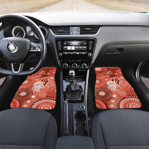NAIDOC Deadly 50 Years Car Mats Jellyfish Aboriginal Culture Inspired Red