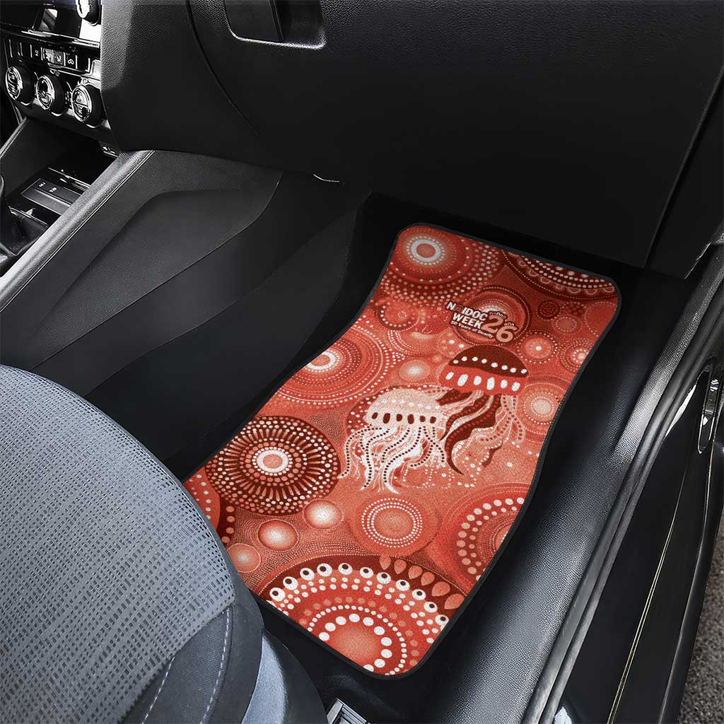 NAIDOC Deadly 50 Years Car Mats Jellyfish Aboriginal Culture Inspired Red