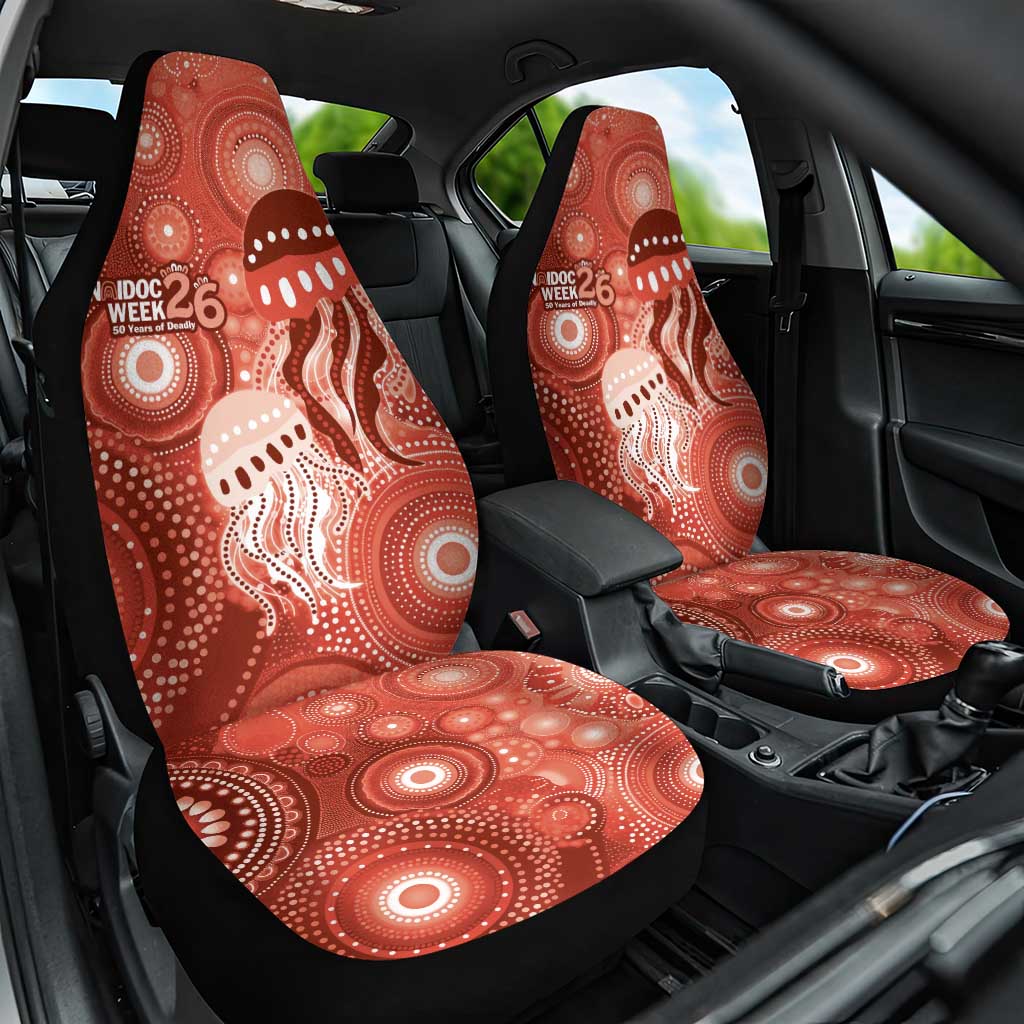 NAIDOC Deadly 50 Years Car Seat Cover Jellyfish Aboriginal Culture Inspired Red