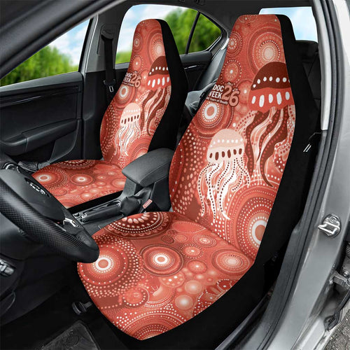 NAIDOC Deadly 50 Years Car Seat Cover Jellyfish Aboriginal Culture Inspired Red