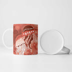 NAIDOC Deadly 50 Years Ceramic Mug Jellyfish Aboriginal Culture Inspired Red