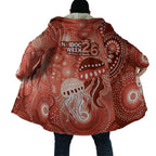NAIDOC Deadly 50 Years Cloak Jellyfish Aboriginal Culture Inspired Red
