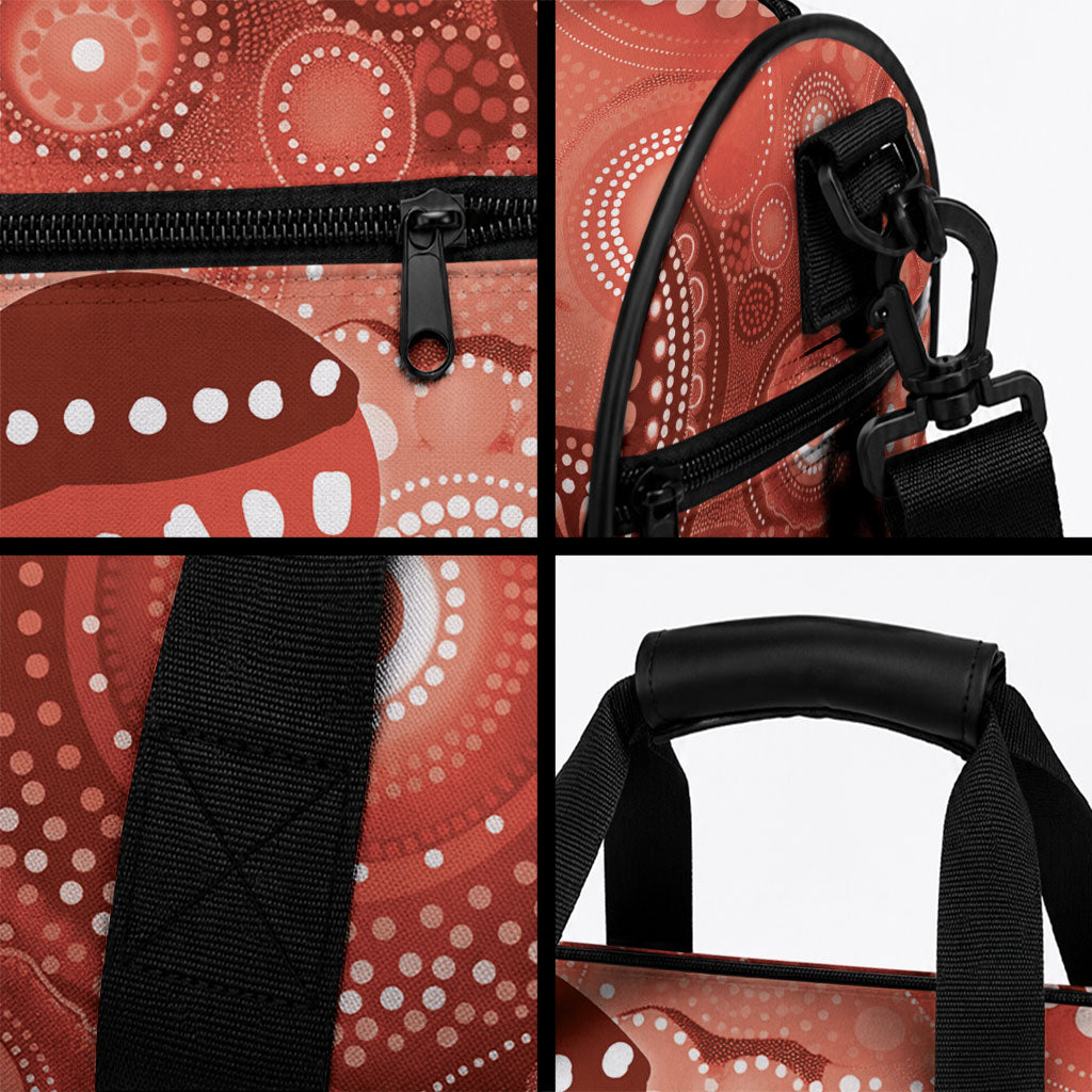 NAIDOC Deadly 50 Years Duffle Bag Jellyfish Aboriginal Culture Inspired Red