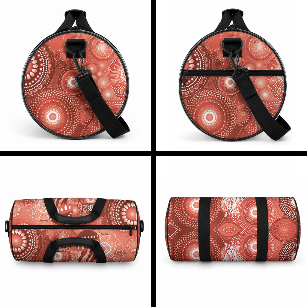 NAIDOC Deadly 50 Years Duffle Bag Jellyfish Aboriginal Culture Inspired Red