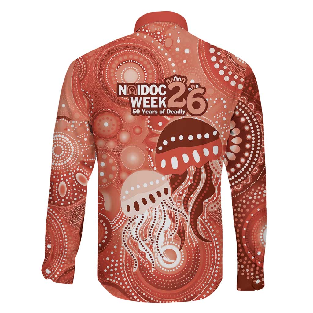 NAIDOC Deadly 50 Years Family Matching Mermaid Dress and Hawaiian Shirt Jellyfish Aboriginal Culture Inspired Red