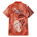 NAIDOC Deadly 50 Years Family Matching Off Shoulder Maxi Dress and Hawaiian Shirt Jellyfish Aboriginal Culture Inspired Red