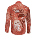 NAIDOC Deadly 50 Years Family Matching Tank Maxi Dress and Hawaiian Shirt Jellyfish Aboriginal Culture Inspired Red