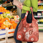 NAIDOC Deadly 50 Years Grocery Bag Jellyfish Aboriginal Culture Inspired Red