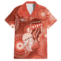 NAIDOC Deadly 50 Years Hawaiian Shirt Jellyfish Aboriginal Culture Inspired Red