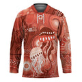 NAIDOC Deadly 50 Years Hockey Jersey Jellyfish Aboriginal Culture Inspired Red