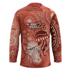 NAIDOC Deadly 50 Years Hockey Jersey Jellyfish Aboriginal Culture Inspired Red